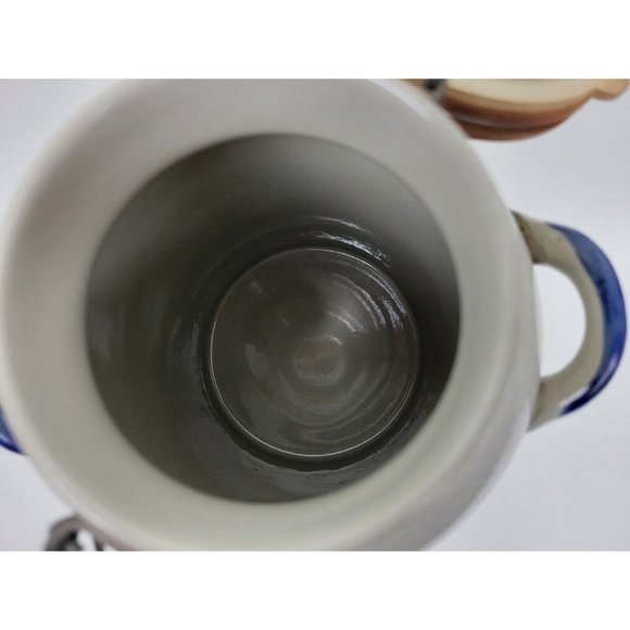 Vtg Gerzit Gerz German Salt Glaze Stoneware Lidded Jar Crock Handgemalt 10" 80oz - Picture 8 of 12